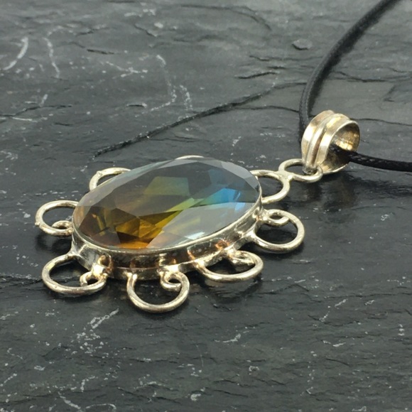 Sim Bi Color Tourmaline Pendant Necklace - Picture 6 of 12